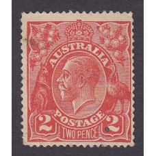 Australian    King George V    2d Red  Single Crown WMK Plate Variety 12L30..